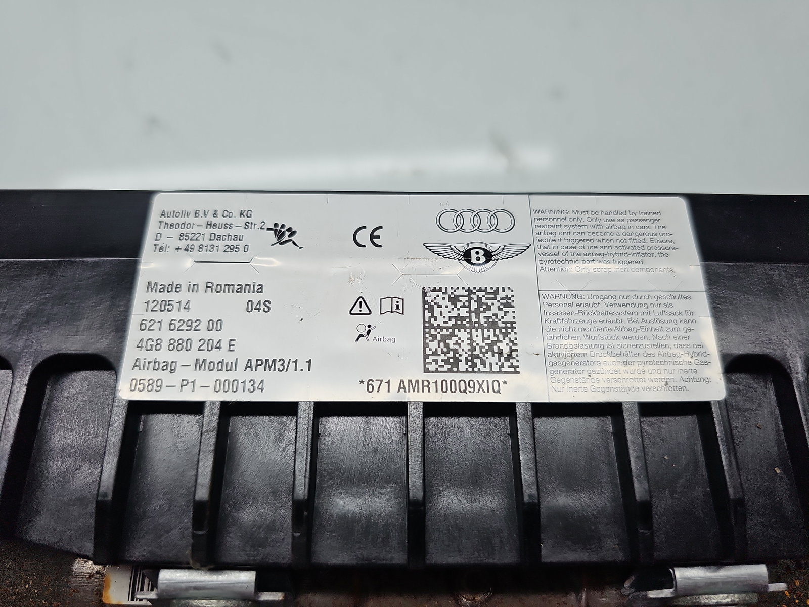 Airbag pasager AUDI A6 (4G2, C7) S-line [Fabr 2012-2017] 4G8880204E - imagine 4