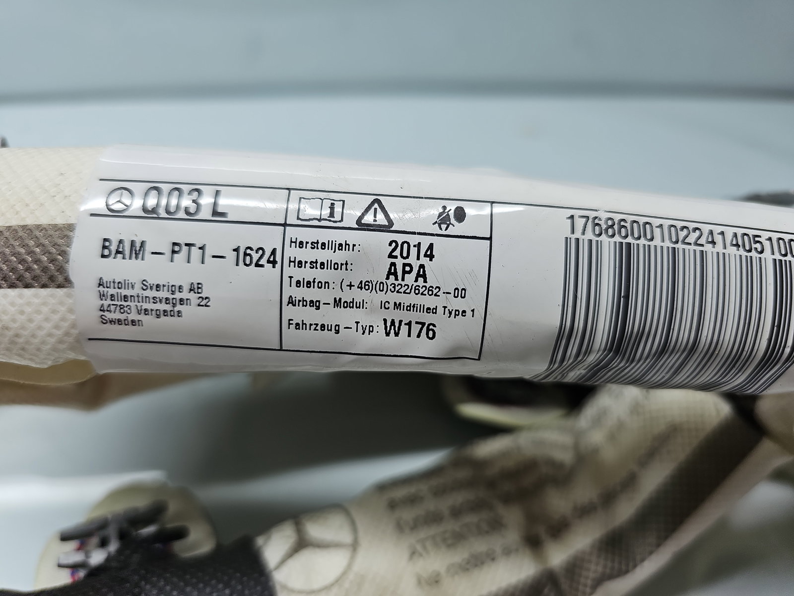 Airbag cortina stanga Mercedes Clasa A (W176) [Fabr 2012-2018] BAM-PT1-1624 - imagine 4