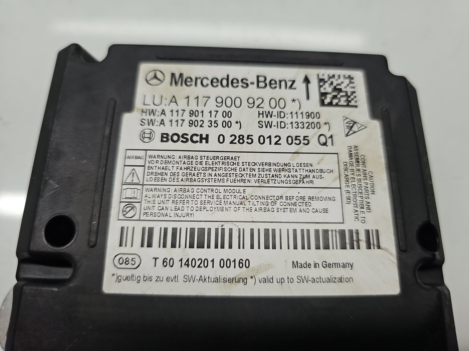 Calculator airbag Mercedes Clasa A (W176) [Fabr 2012-2018] A1179009200 1.5 CDI 607951 80KW / 109CP - imagine 4