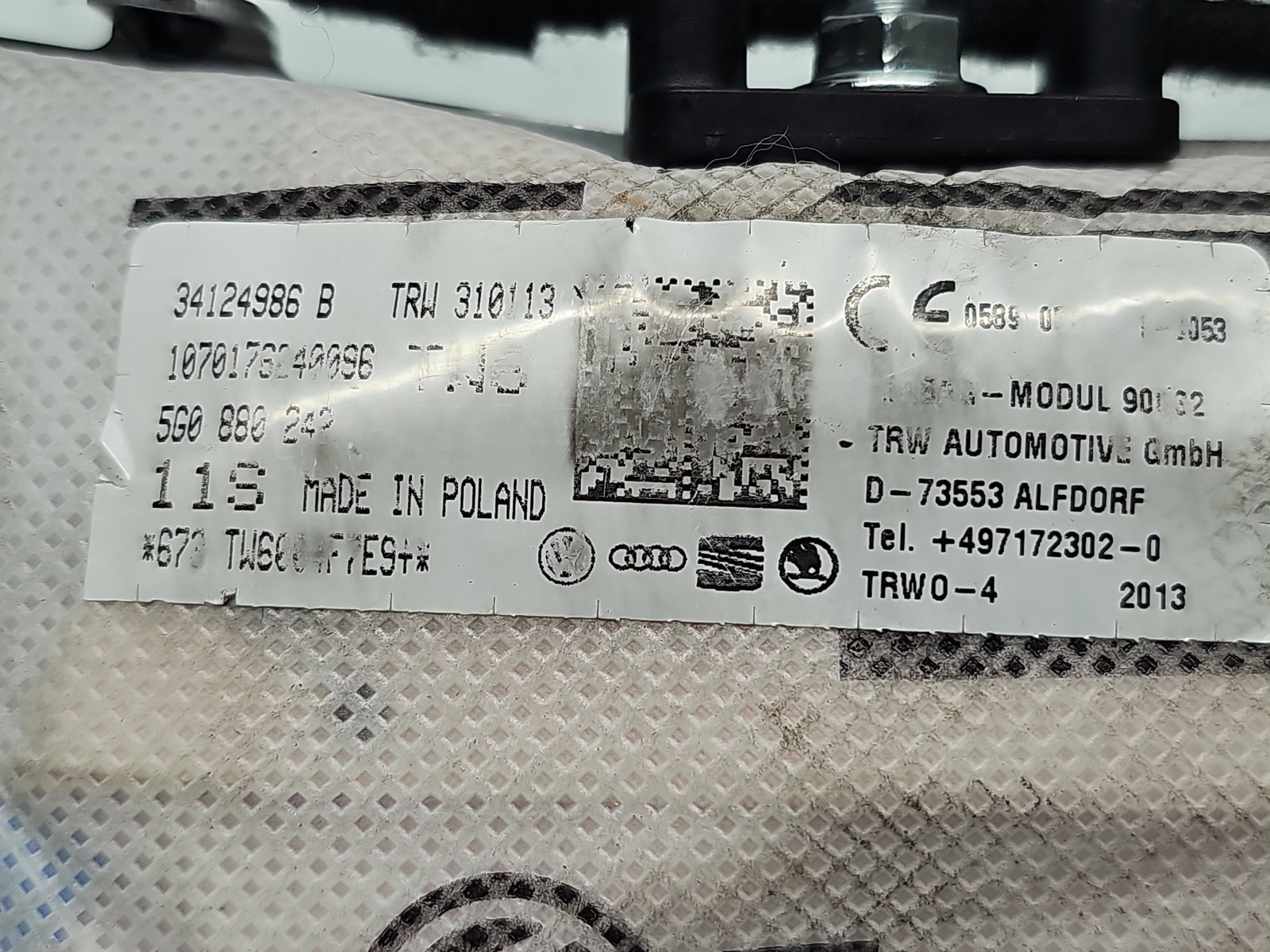 Airbag lateral dreapta Volkswagen Golf 7 (5G) [Fabr 2014-prezent] 5G0880242 - imagine 4