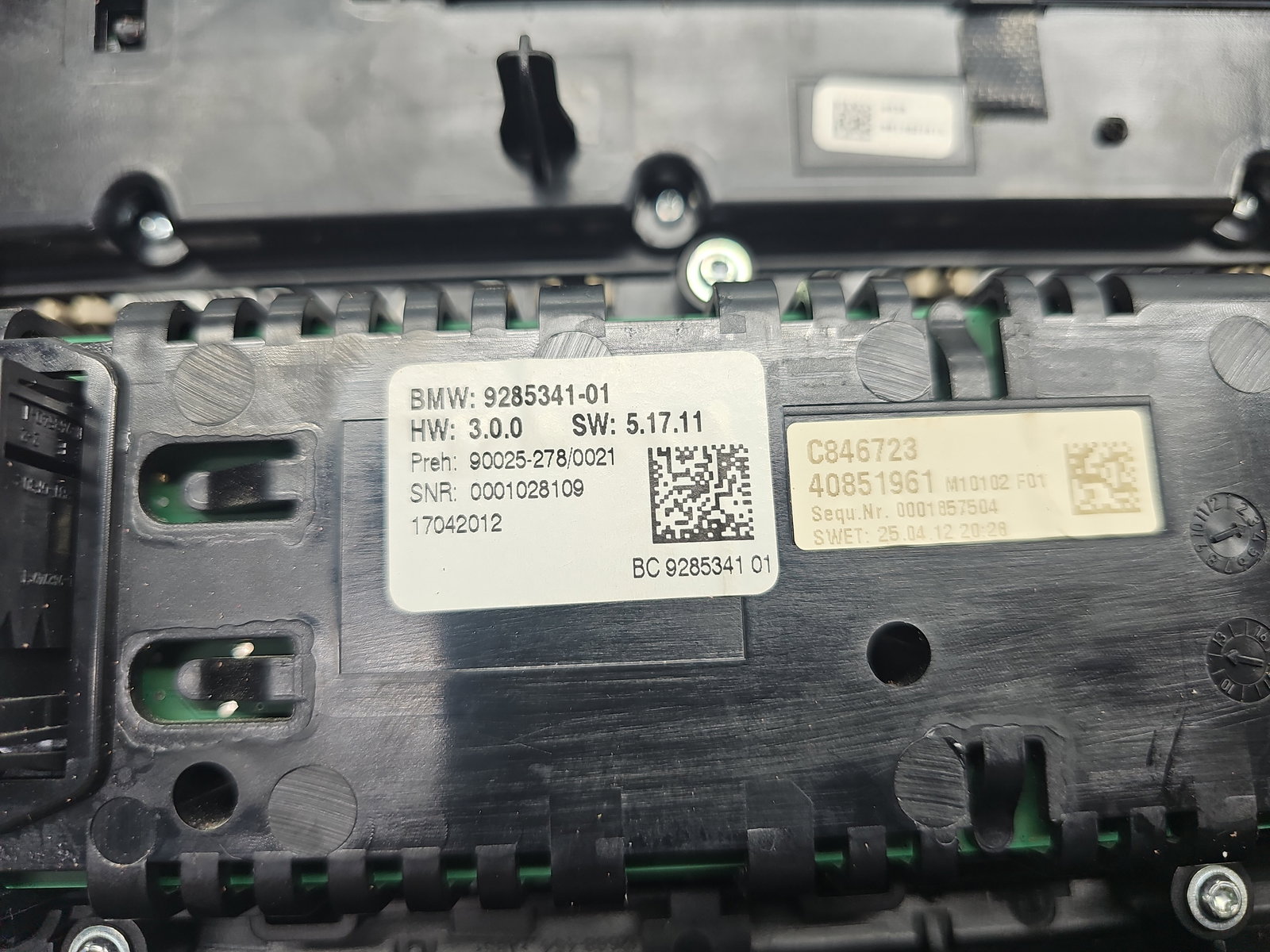 Panou comanda clima Bmw 5 (F10) [Fabr 2011-2016] 9285341 - imagine 7