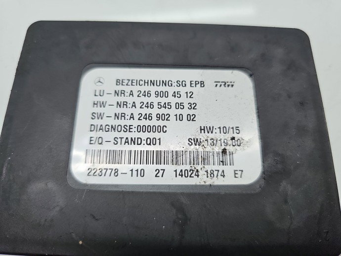 Calculator frana de mana Mercedes Clasa B (W246) [Fabr 2011-2018] A2469004512 1.5 CDI 607951 80KW / 109CP