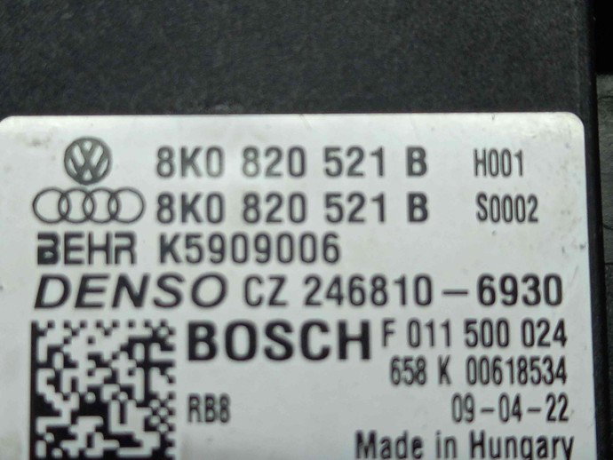 Releu ventilator bord 8K0820521B Audi A5 (8T3) [Fabr 2007-2015] 2.0 CAHA