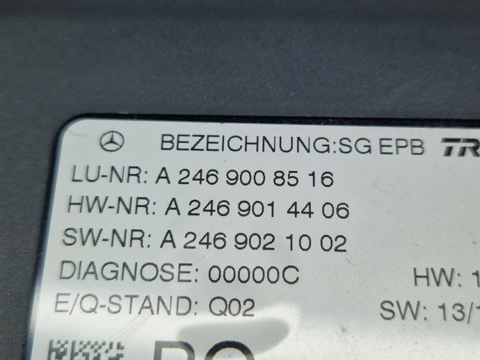 Calculator frana de mana Mercedes Clasa A (W176) [Fabr 2012-2018] A2469008516 1.5 CDI 607951 80KW / 109CP
