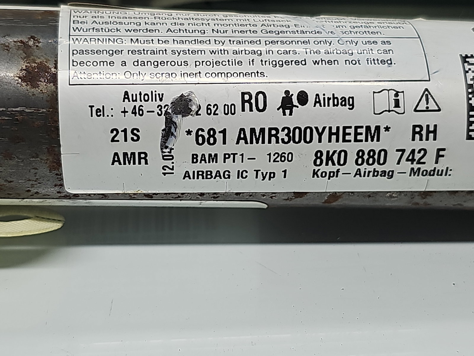 Airbag cortina dreapta AUDI A4 (8K2, B8.5) [Fabr 2008-2015] 8K0880742F - imagine 5