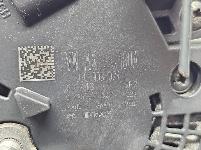 Alternator Volkswagen Passat B7 (362) [Fabr 2010-2014] 03L903024F 2.0 TDI CFFB 103KW / 140CP