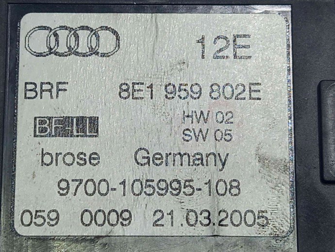 Motoras geam dreapta fata 8E1959802E Audi A4 (8EC, B7) [Fabr 2004-2008] 2.0 BLB