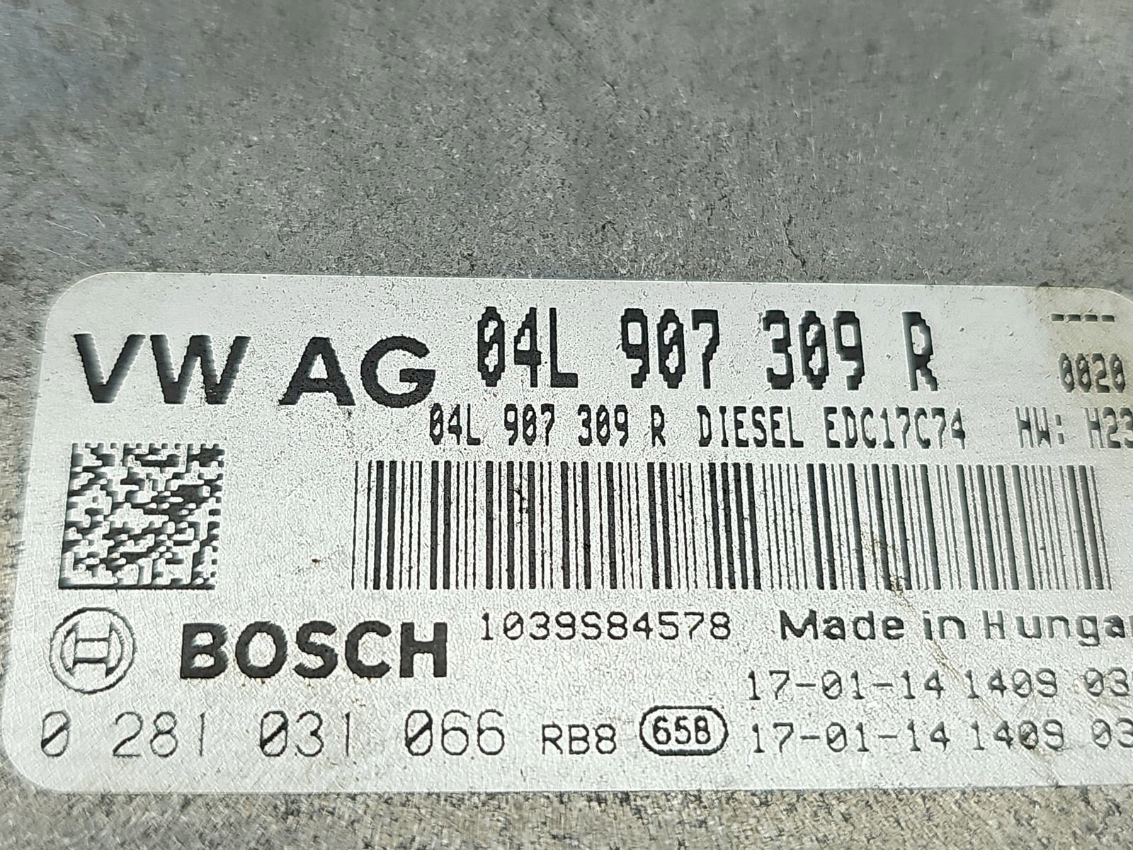 Calculator motor ECU AUDI A3 Sportback (8VS, 8VM) [Fabr 2013-prezent] 04L907309R 2.0 TDI CRMB 110KW / 150CP - imagine 2