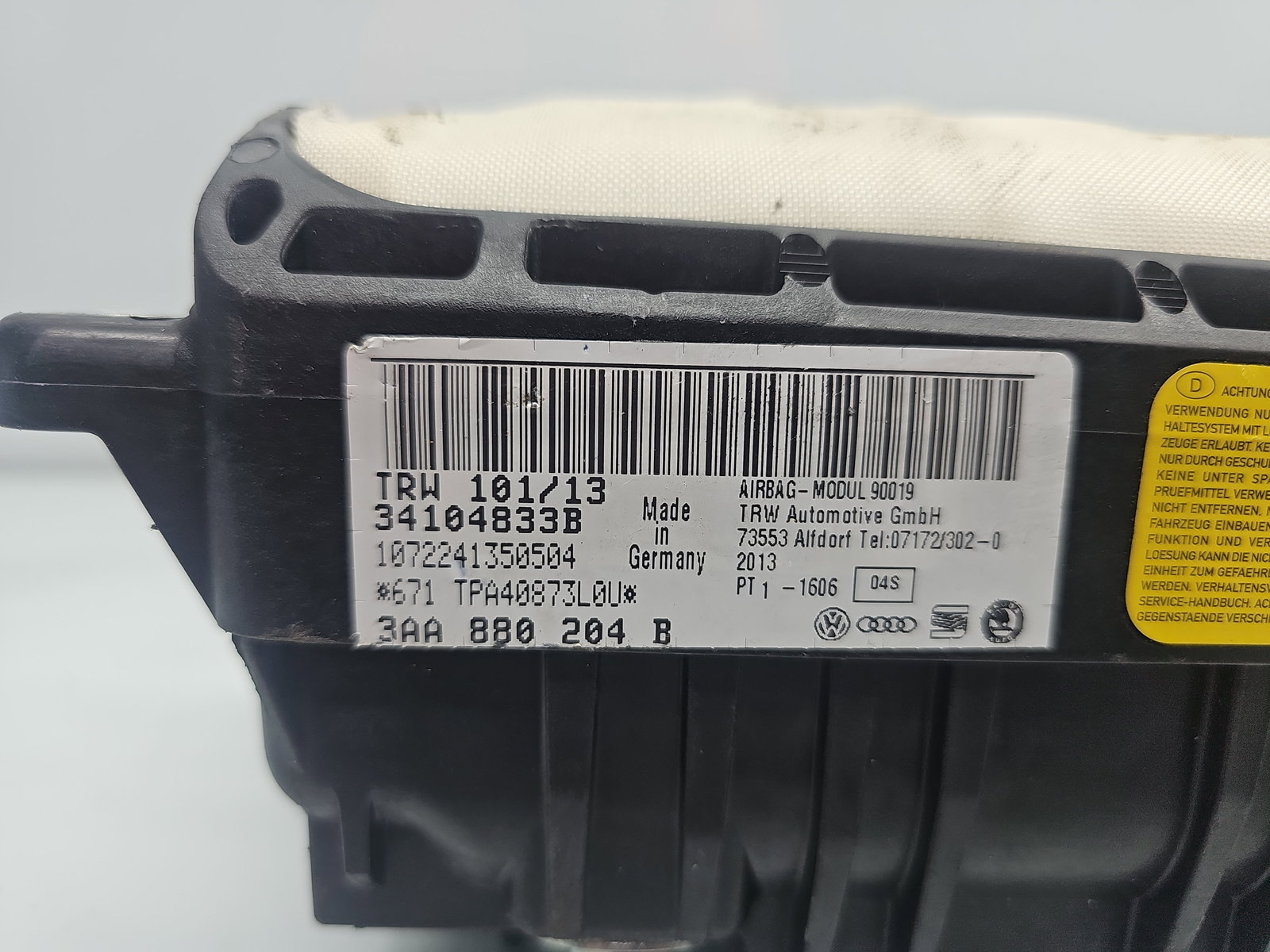 Airbag pasager Volkswagen Passat B7 (365) [Fabr 2010-2014] 3AA880204B - imagine 5