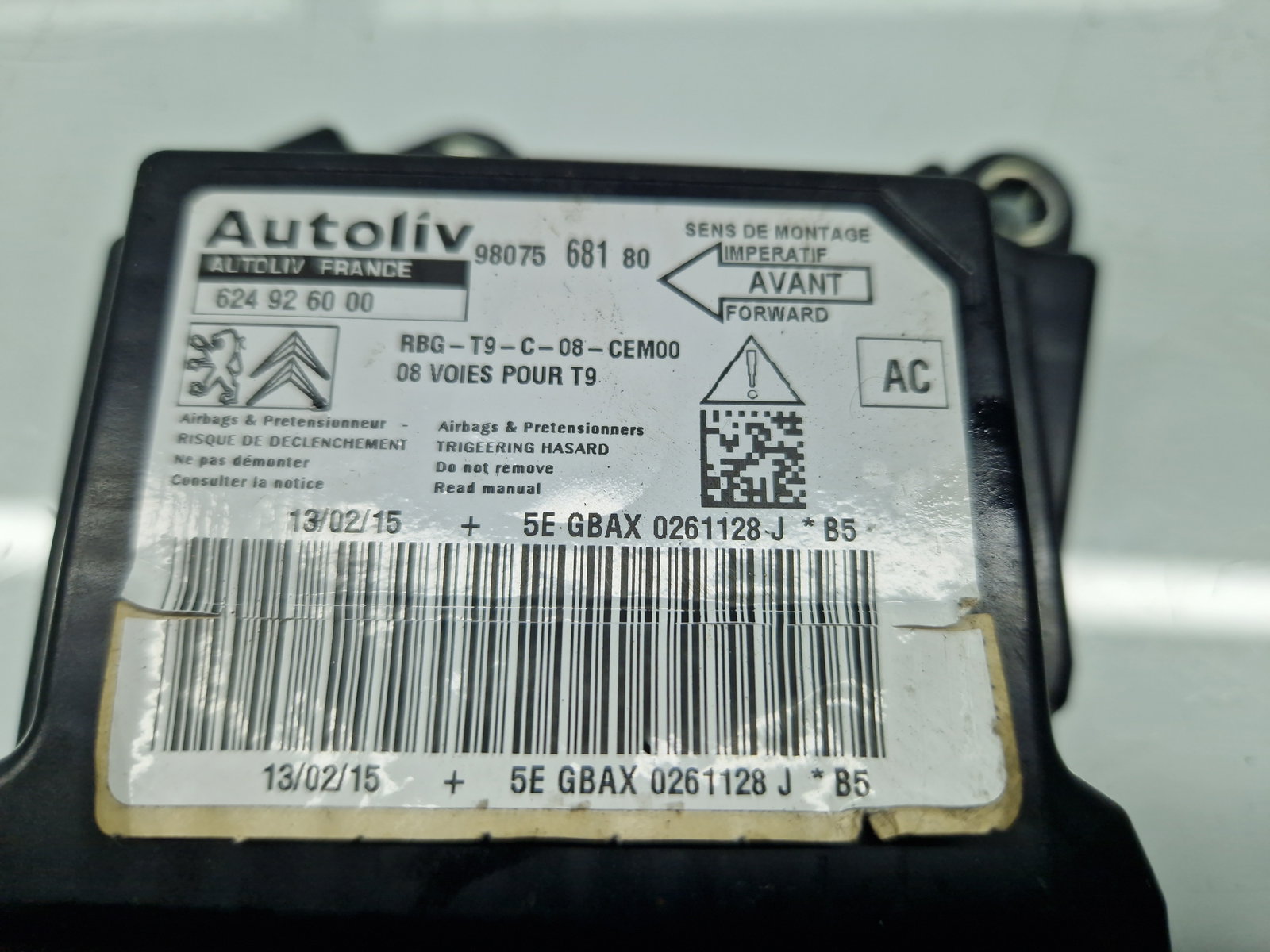 Calculator airbag PEUGEOT 308 (II) [Fabr 2013-2020] 9807568180 1.6 HDi 9HP 68KW / 92CP - imagine 5