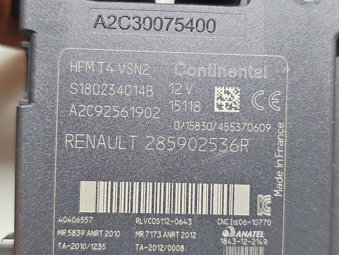 Modul confort Renault Captur (J87) [Fabr 2013-2017] 285902536R