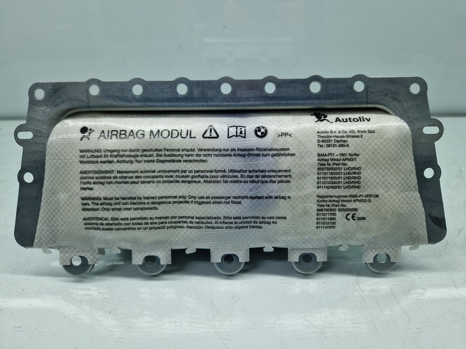 Airbag pasager Bmw 5 GT (F07) [Fabr 2011-2016] 611011601B - imagine 1