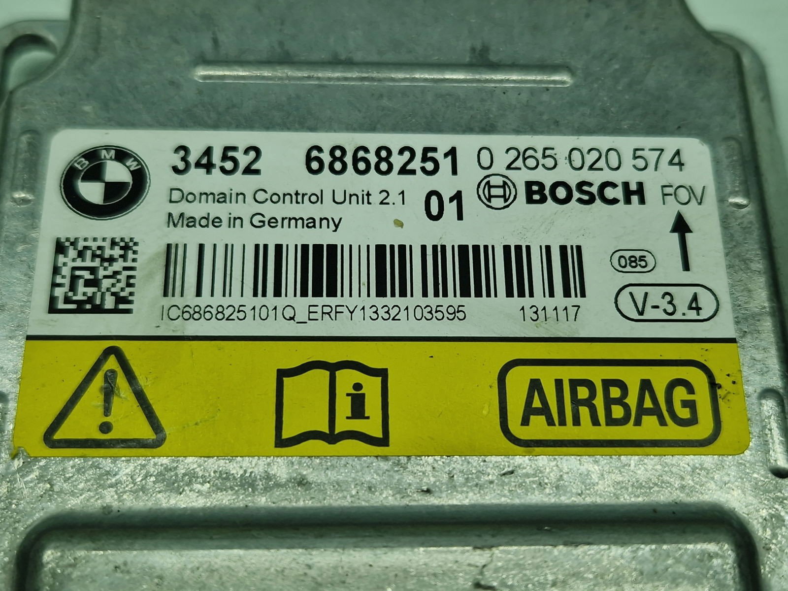 Calculator airbag Bmw 5 (F10) [Fabr 2011-2016] 6868251 2.0 N47D20 135KW / 184CP - imagine 2