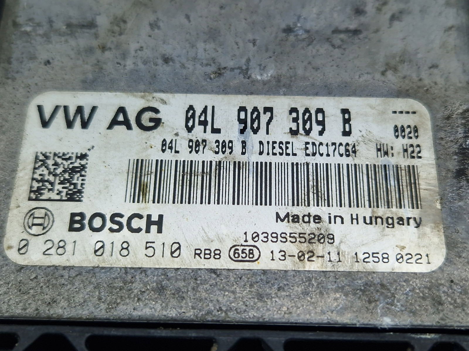 Calculator motor ECU Skoda Octavia 3 (5E3) [Fabr 2012-2020] 04L907309B 1.6 TDI CLHA 77KW / 105CP - imagine 2