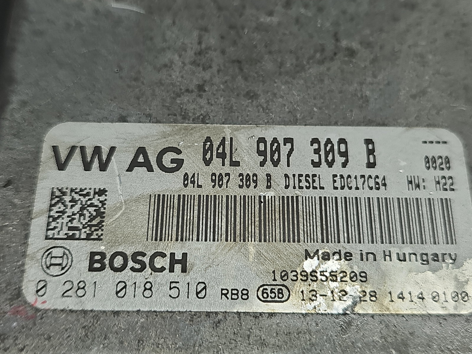 Calculator motor ECU Volkswagen Golf 7 (5G) [Fabr 2014-prezent] 04L907309B 1.6 TDI CLHA 77KW / 105CP - imagine 4