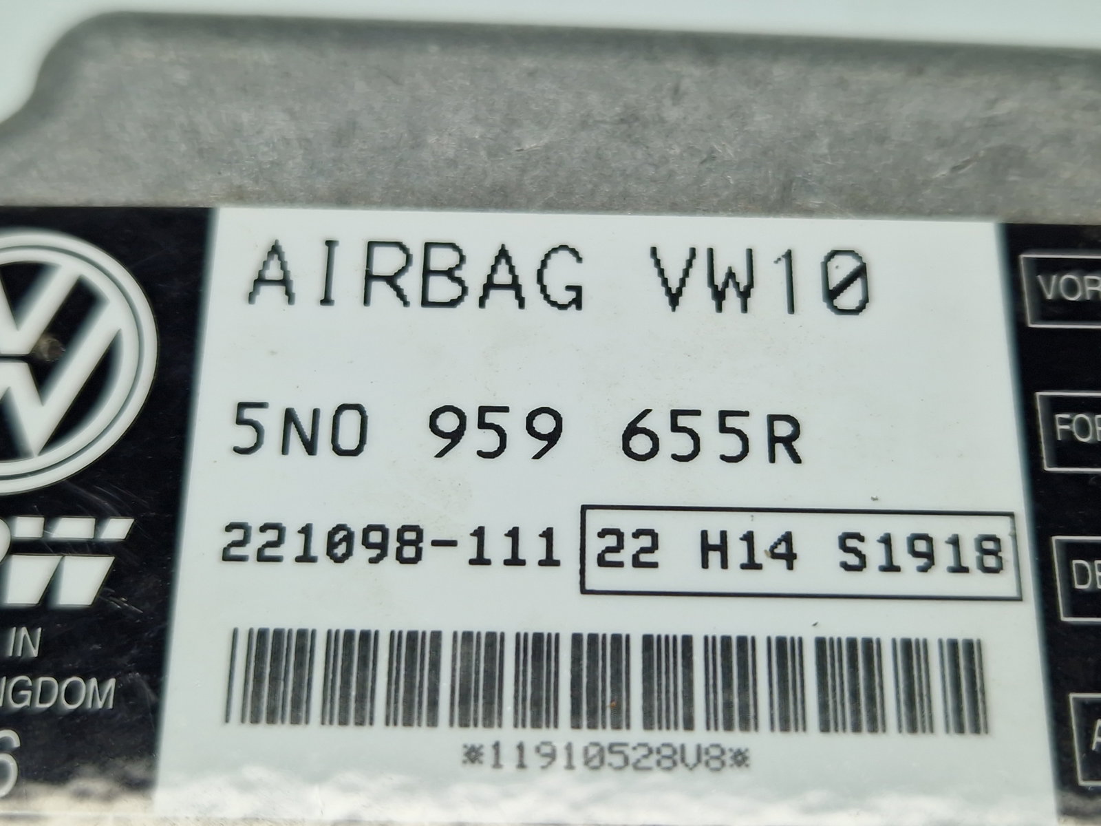 Calculator airbag Volkswagen Tiguan (5N) [Fabr 2007-2016] 5N0959655R 2.0 TDI CFFB 103KW / 140CP - imagine 5