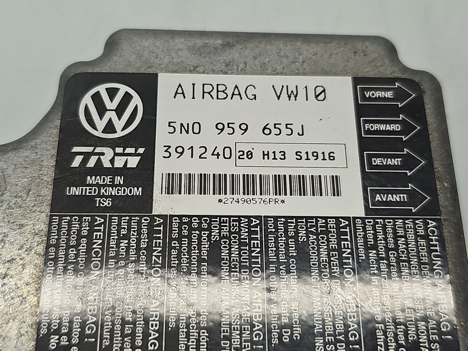 Calculator airbag Volkswagen Tiguan (5N) [Fabr 2007-2016] 5N0959655J 2.0 TDI CBAB 103KW / 140CP - imagine 2