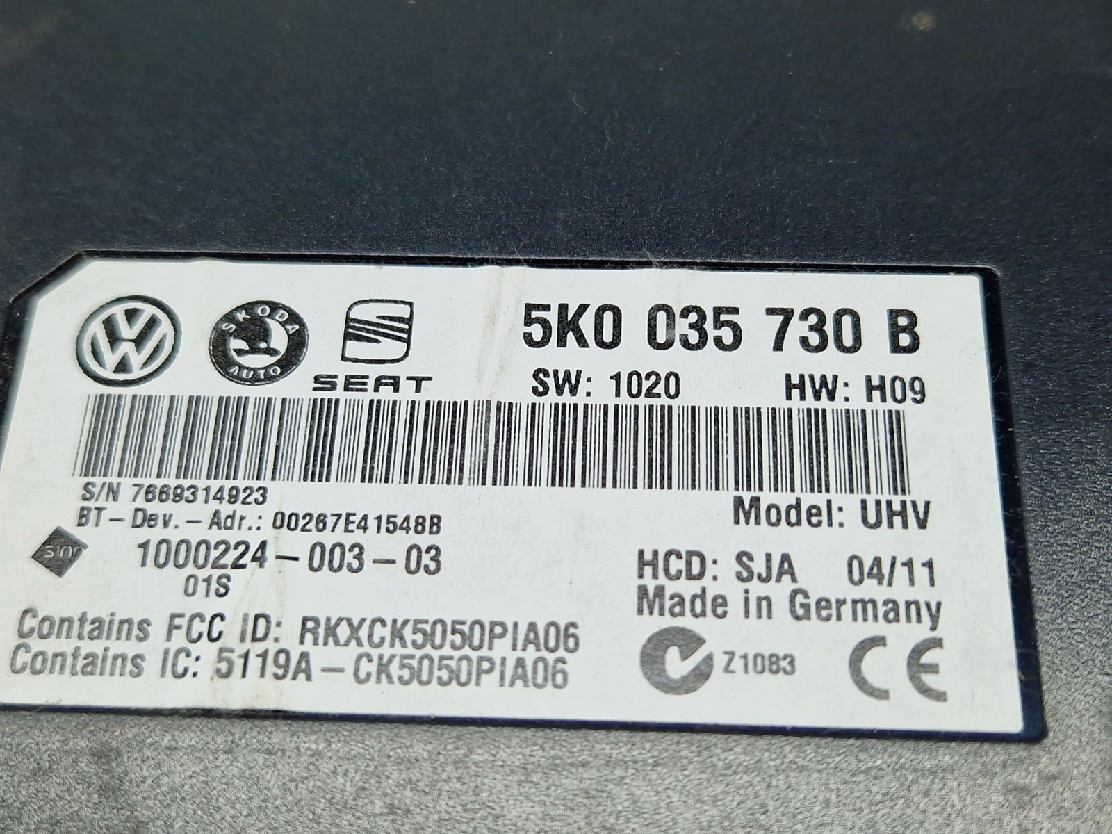 Modul confort Volkswagen Tiguan (5N) [Fabr 2007-2016] 5K0035730B - imagine 2