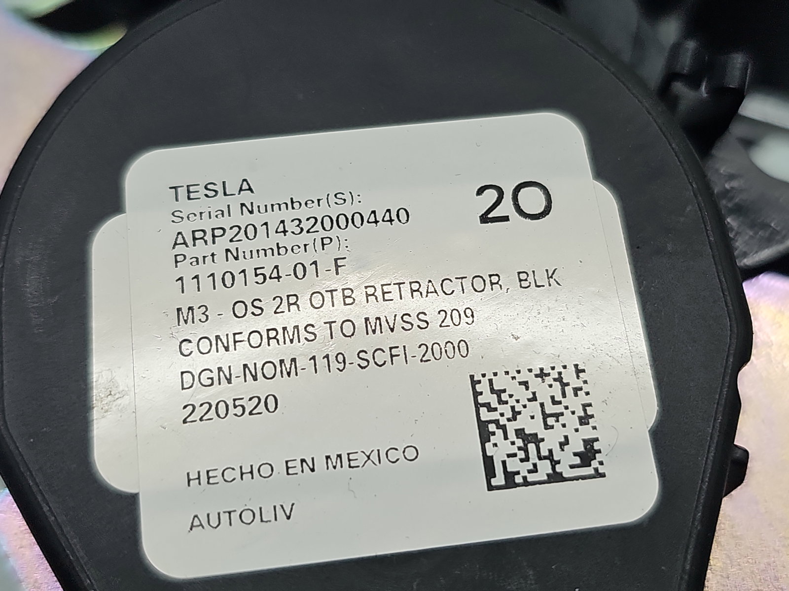 Centura dreapta spate TESLA Model 3 [Fabr 2020-2025] 1110154-01-F - imagine 5