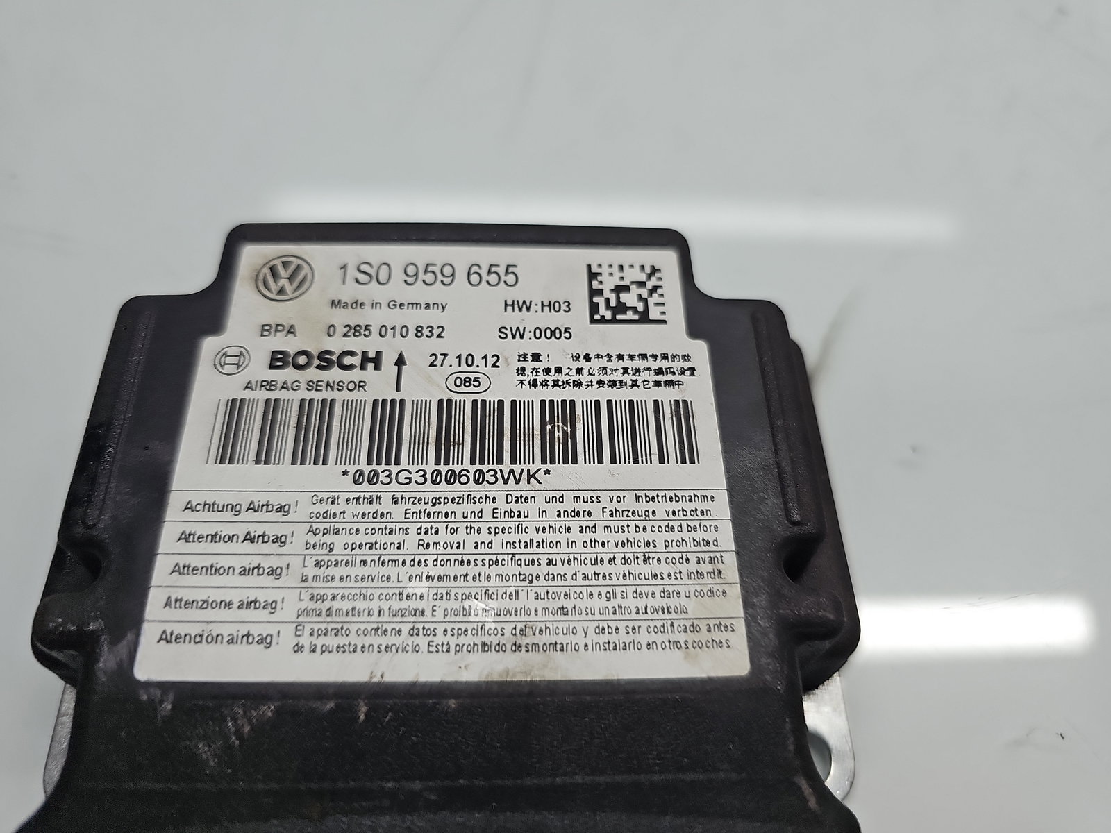 Calculator airbag Volkswagen UP [Fabr 2011-2019] 1S0959655 1.0 Benz CHYB 55KW / 75CP - imagine 4