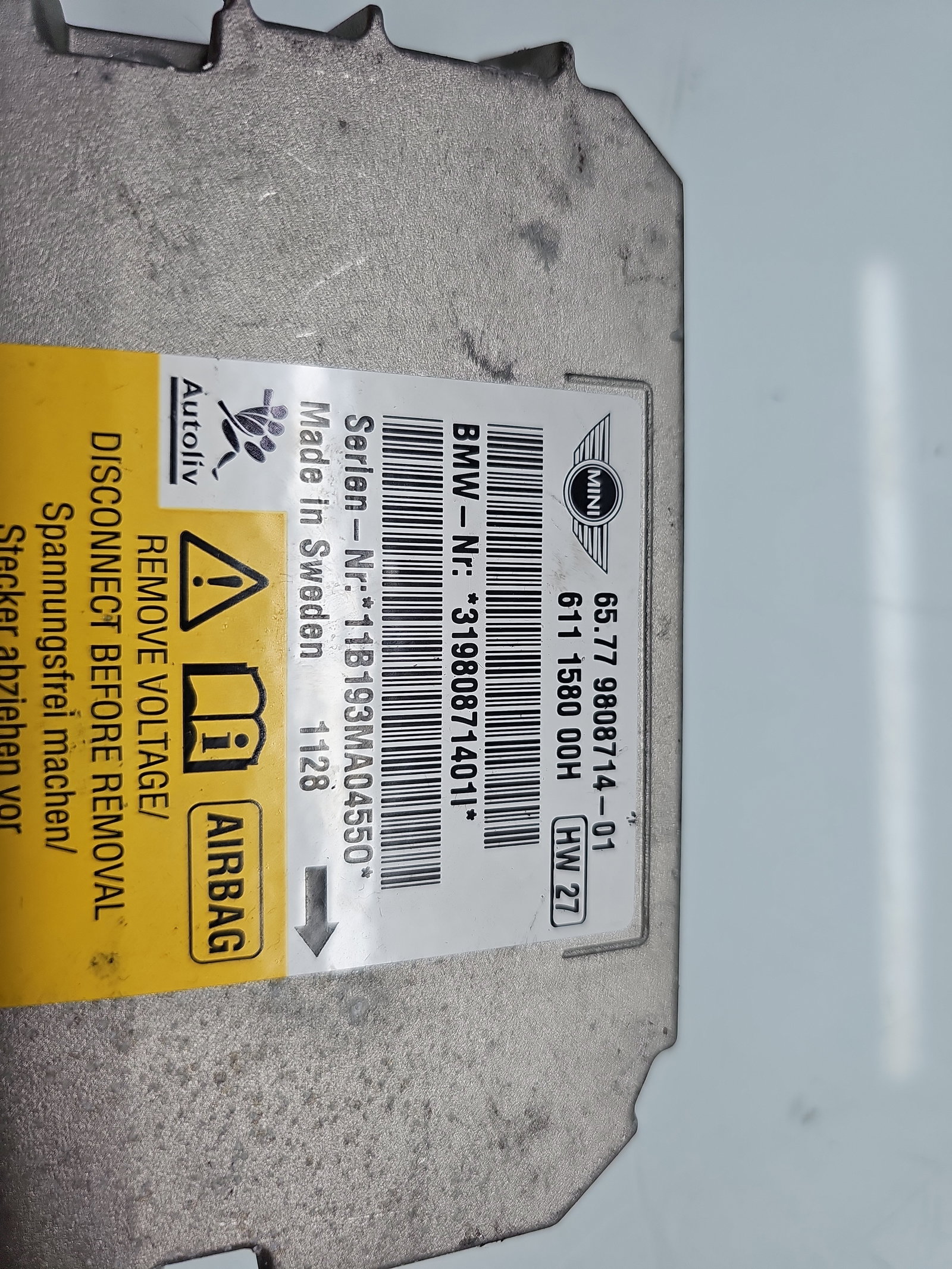 Calculator airbag MINI Countryman (R60) [Fabr 2010-2016] 9808714-01 1.6 N47C 82KW / 112CP - imagine 4