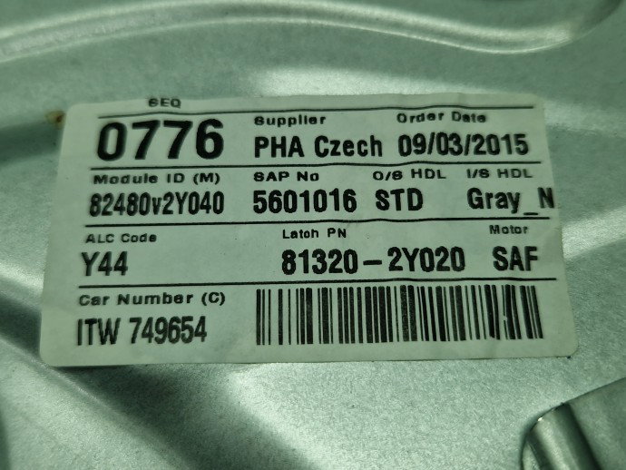 Macara electrica geam dreapta fata Hyundai ix35 (LM) [Fabr 2010-2017] 81320-2Y020