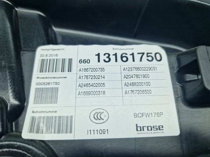 Macara electrica geam stanga fata Mercedes Clasa A (W176) [Fabr 2012-2018] A1667200735