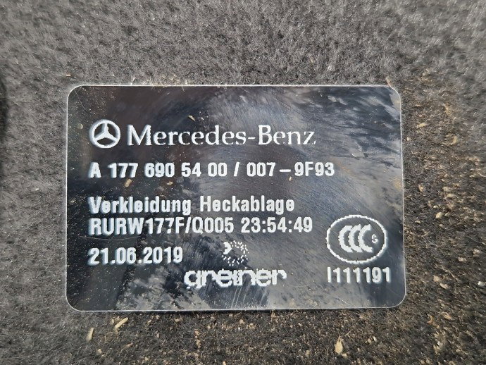 Polita portbagaj Mercedes Clasa A (W177) [Fabr 2019-2024] A1776905400