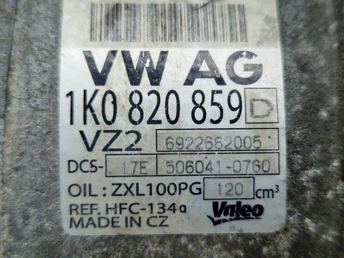 Compresor clima Volkswagen Jetta 3 (1K2) [Fabr 2005-2010] 1K0820859D 1.6 Benz BSE 75KW / 102CP
