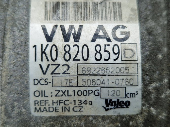 Compresor clima Volkswagen Jetta 3 (1K2) [Fabr 2005-2010] 1K0820859D 1.6 Benz BSE 75KW / 102CP