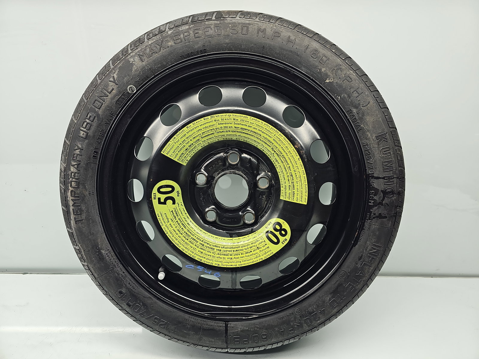 Roata rezerva slim Volkswagen Golf 7 (5G) [Fabr 2014-prezent] Hatchback 1K0601027AQ - imagine 1