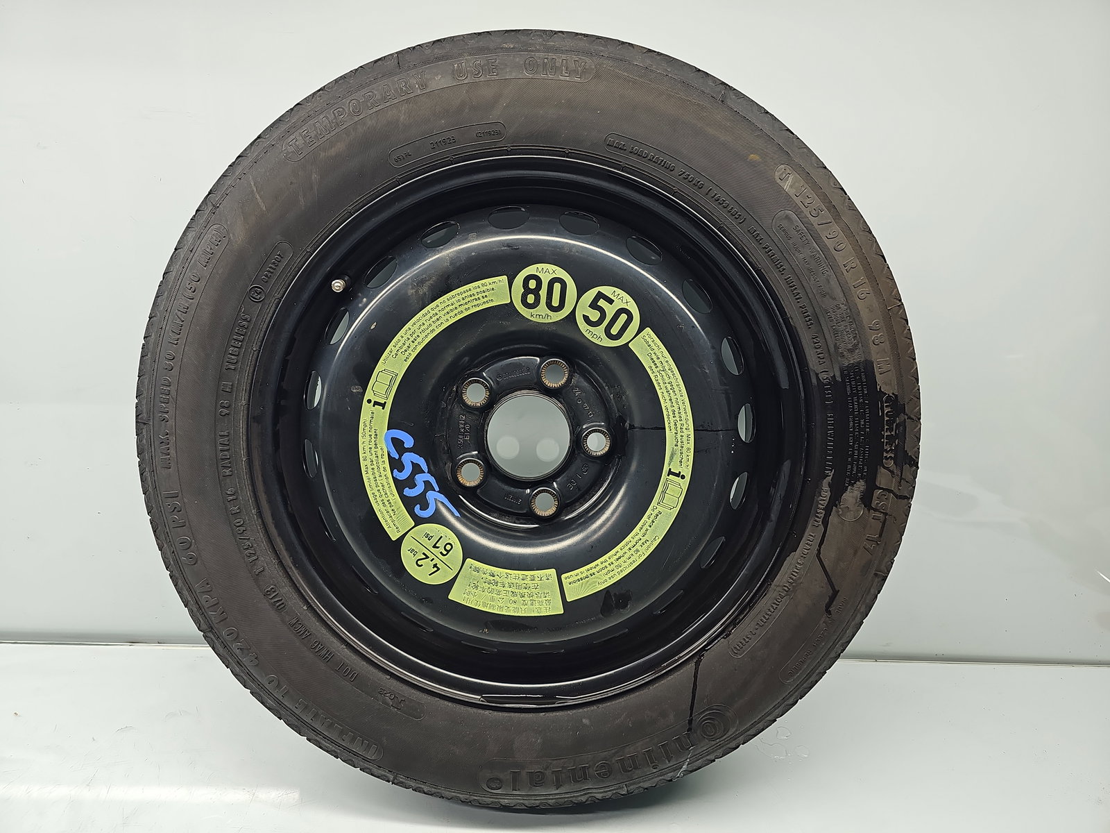 Roata rezerva slim Mercedes Clasa C (W204) [Fabr 2007-2014] Berlina Facelift, AMG 2044000302 - imagine 1