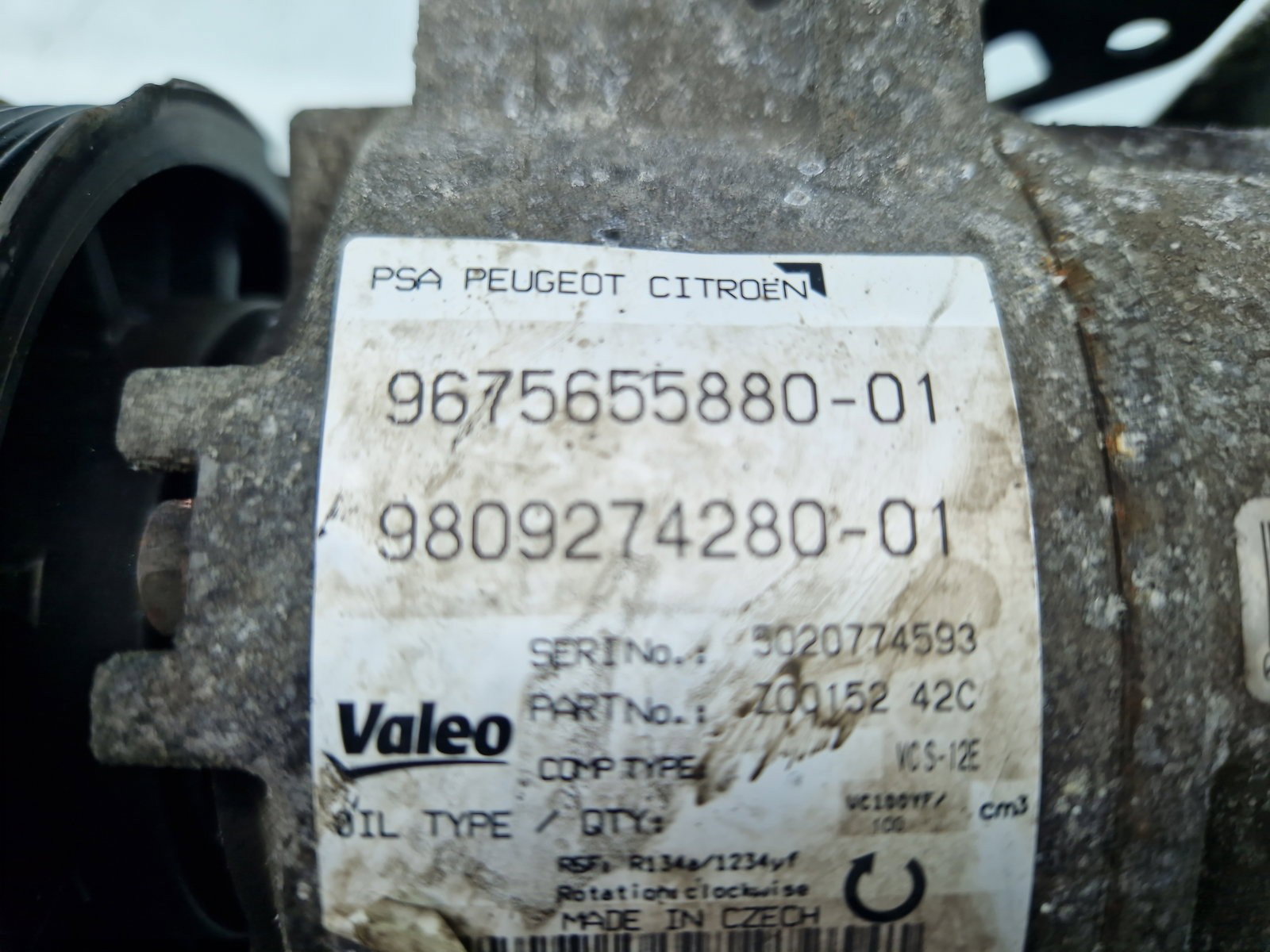 Compresor clima PEUGEOT 2008 [Fabr 2013-2019] 9675655880 1.6 HDi 9HP 68KW / 92CP - imagine 2