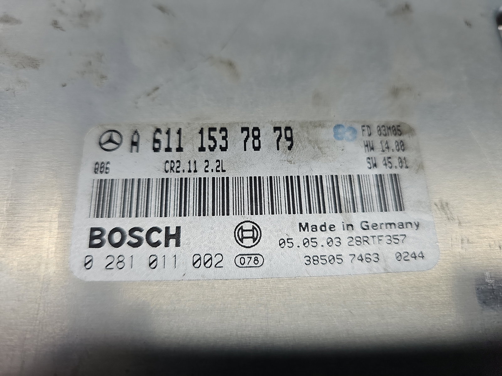 Calculator motor ECU Mercedes Clasa C (W203) [Fabr 2000-2007] A6111537879 2.2 CDI 611962 85KW / 115CP - imagine 6