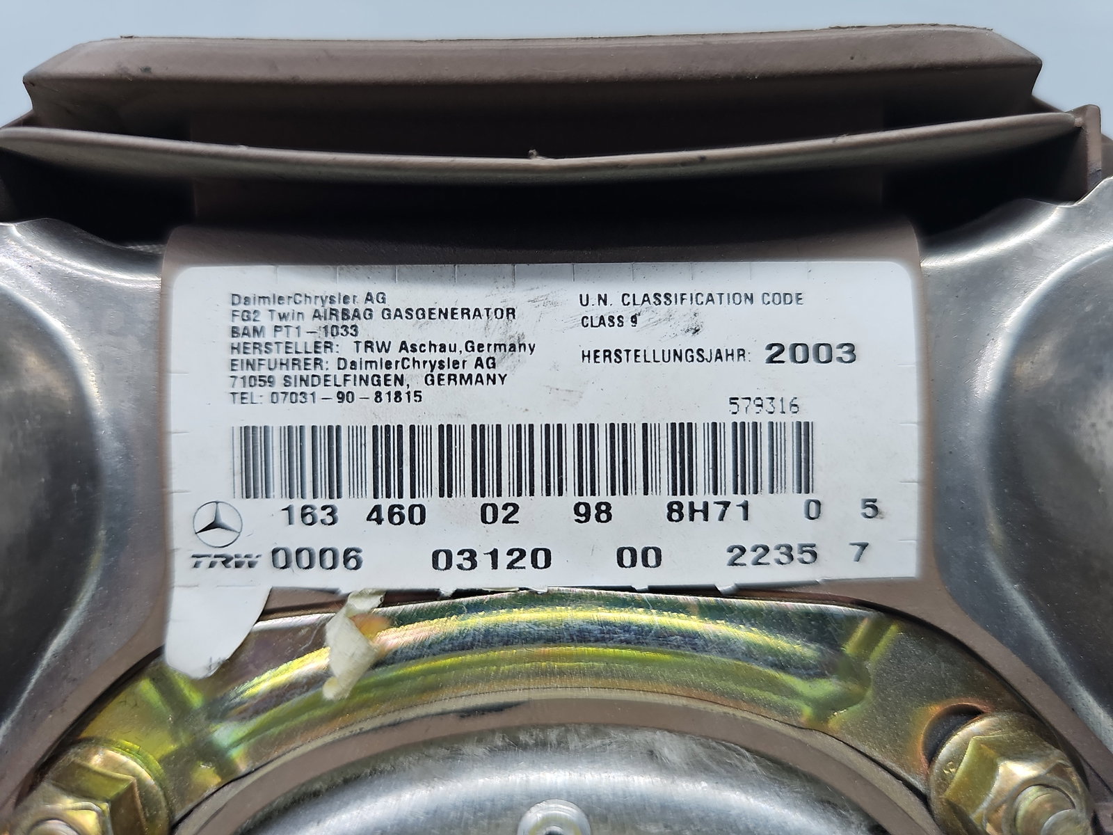Airbag volan Mercedes Clasa ML (W163) [Fabr 1998-2005] A1634600298 - imagine 6