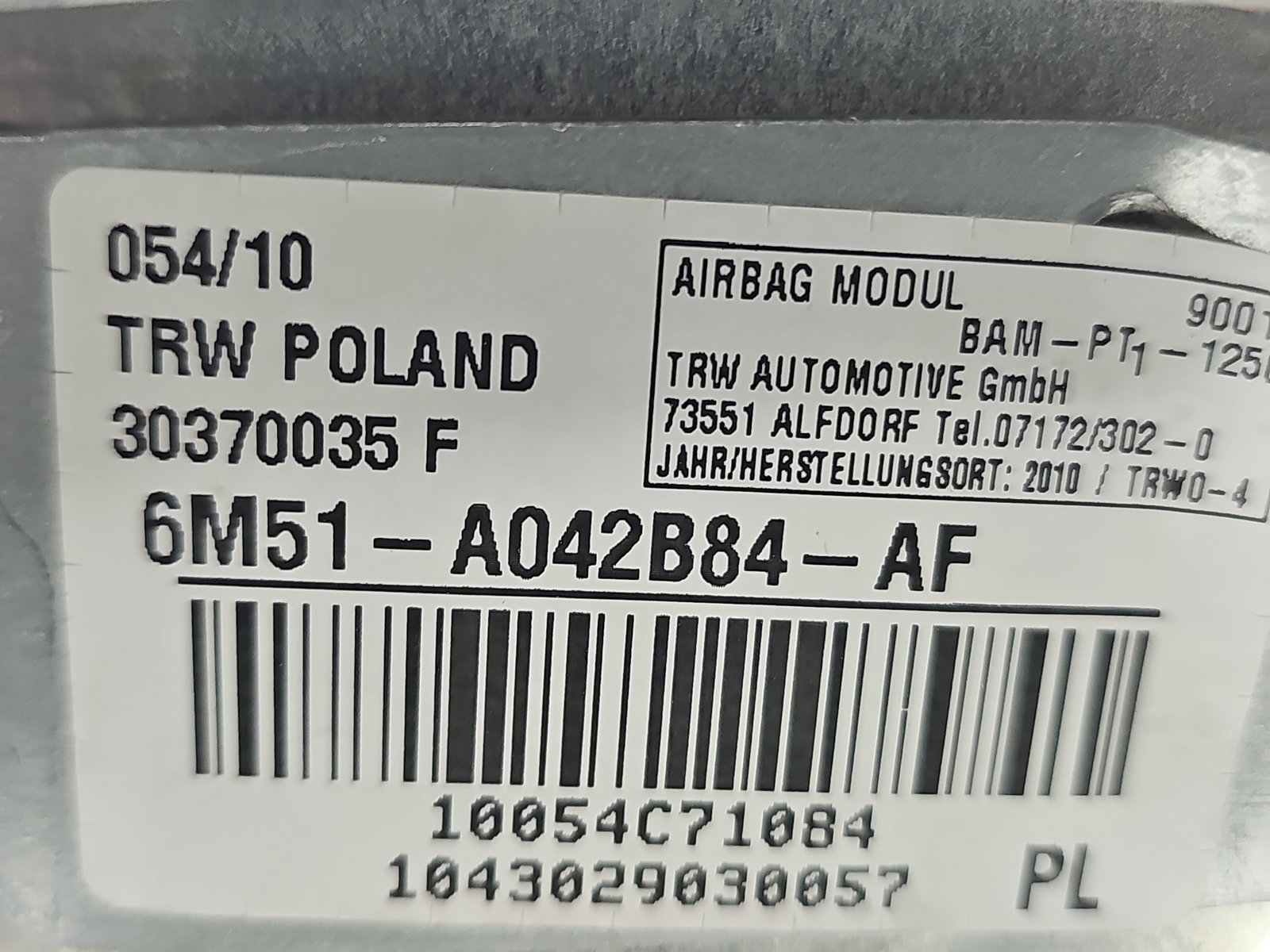 Airbag pasager Ford Focus 2 Combi (DA) [Fabr 2004-2012] 6M51-A042B84-AF - imagine 7