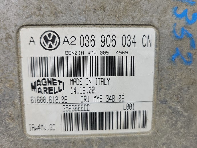 Calculator motor ECU Volkswagen Golf 4 (1J1) [Fabr 1997-2004] 036906034 1.6 TDI AZD 77KW / 105CP