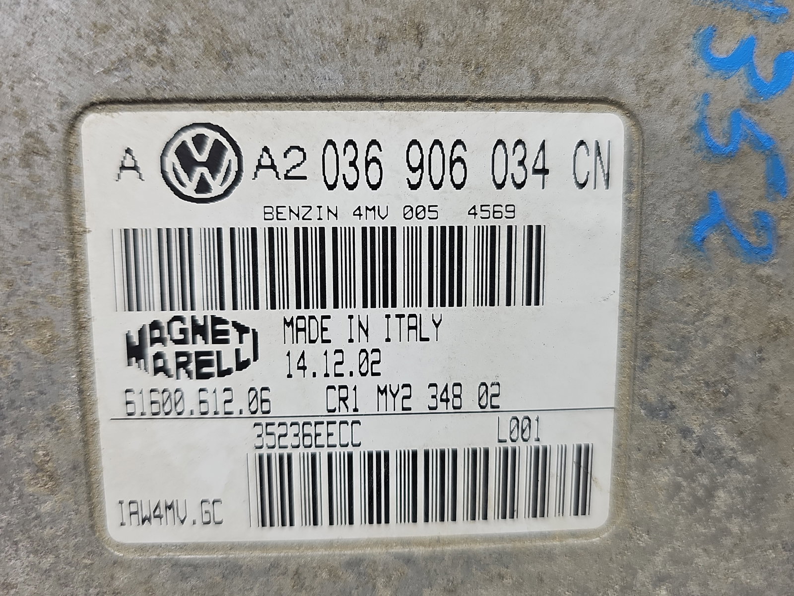 Calculator motor ECU Volkswagen Golf 4 (1J1) [Fabr 1997-2004] 036906034 1.6 TDI AZD 77KW / 105CP - imagine 5