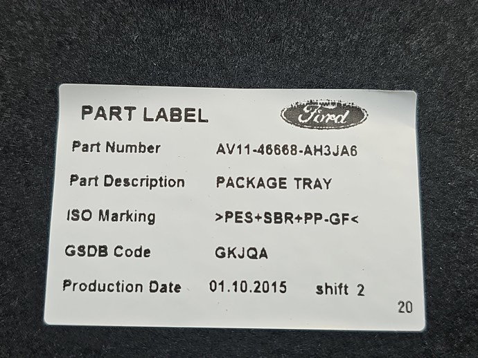 Polita portbagaj Ford B-Max [Fabr 2012-prezent] AV11-46668-AH3JA6