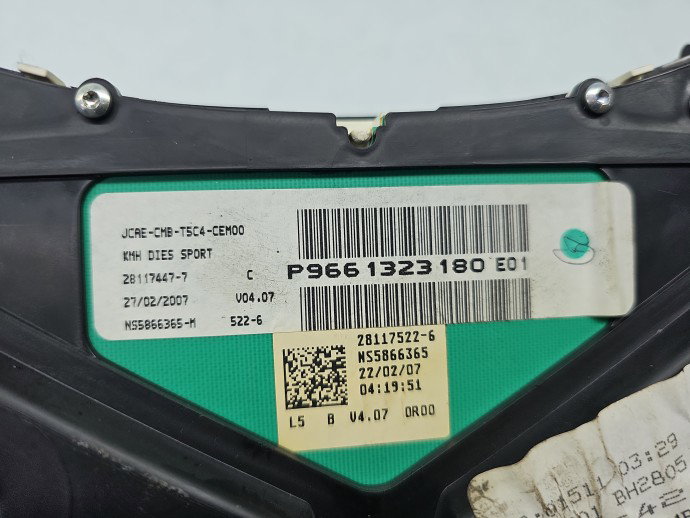 Ceas bord PEUGEOT 307 [Fabr 2000-2008] P9661323180