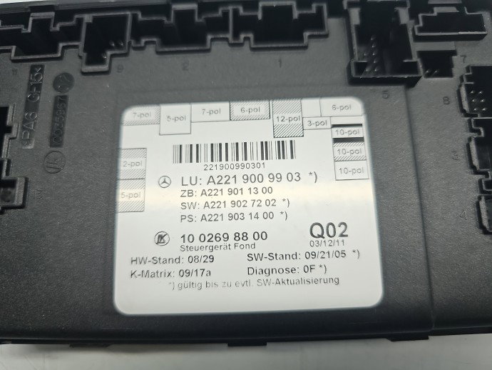 Modul confort Mercedes Clasa S (W221) [Fabr 2005-2013] A2219009903
