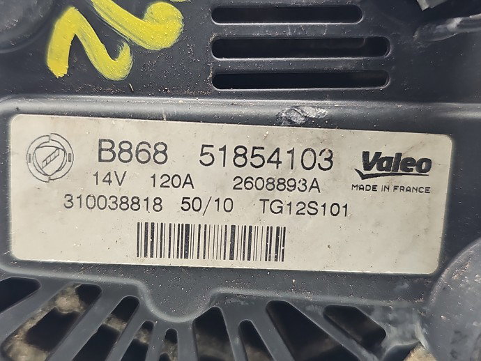 Alternator Fiat Punto (199) [Fabr 2010-2018] 51854103 1.3 199A9000 55KW / 75CP