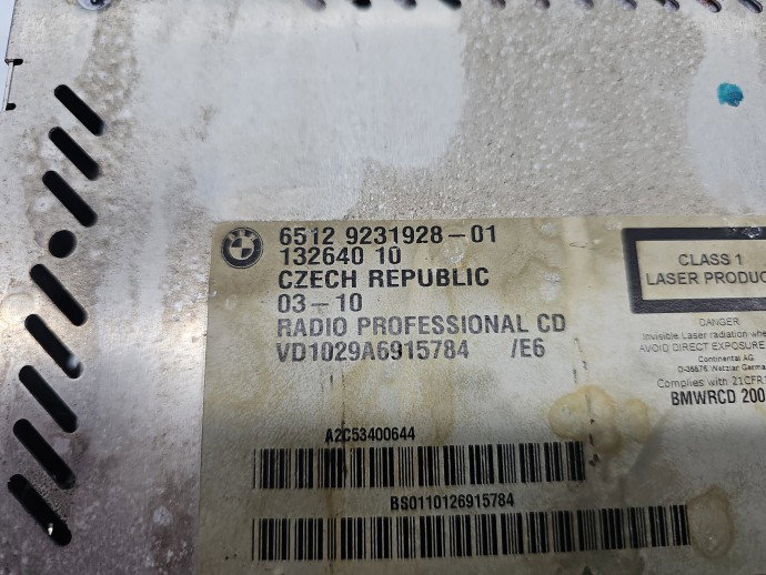 Radio CD Bmw 1 (E88) [Fabr 2008-2013] 9231928