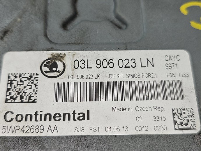 Calculator motor ECU Skoda Fabia 2 (5J, 542) [Fabr 2007-2014] 03L906023LN 1.6 TDI CAYC 77KW / 105CP