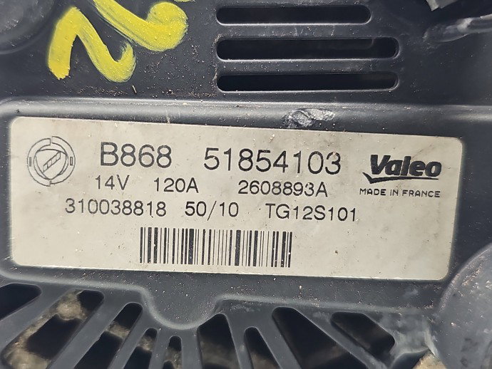 Alternator PEUGEOT Bipper (AA) [Fabr 2008-2014] 51854103 1.3 199A9000 55KW / 75CP