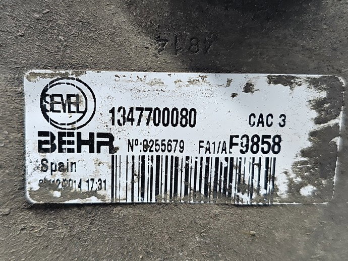 Radiator intercooler Citroen Jumper (III) [Fabr 2010-2018] 1347700080 2.2 HDI 4HU 81KW / 110CP