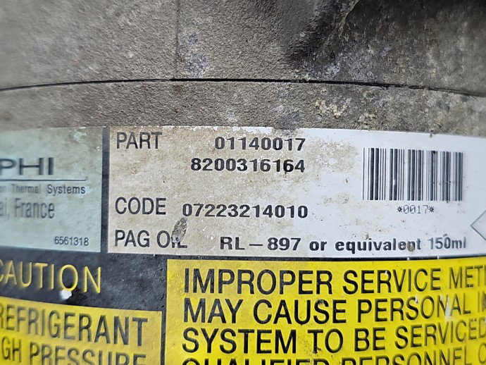 Compresor clima Renault Megane 3 [Fabr 2008-2015] 8200316164 1.6 B K4M-760 83KW / 113CP