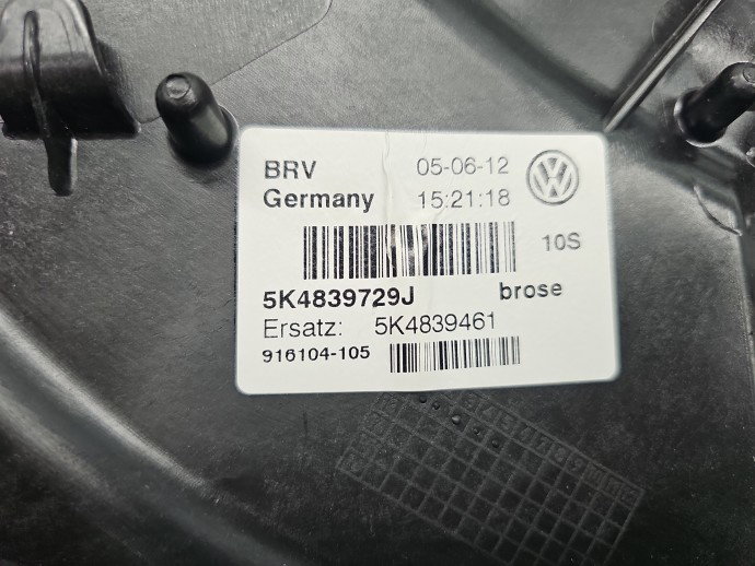 Macara electrica geam stanga spate Volkswagen Golf 6 (5K1) [Fabr 2009-2013] Hatchback 5K4839729J