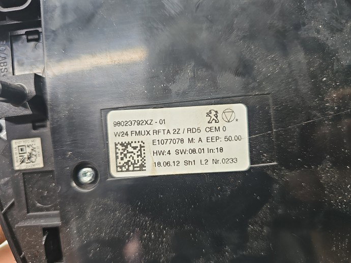 Panou comanda clima PEUGEOT 508 [Fabr 2010-2018] 98023792XZ