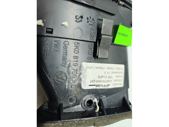 Grila aerisire stanga Volkswagen Golf 6 (5K1) [Fabr 2009-2013] 5K0819709D
